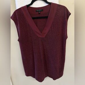 Banana Republic Factory Burgundy V-Neck Blouse